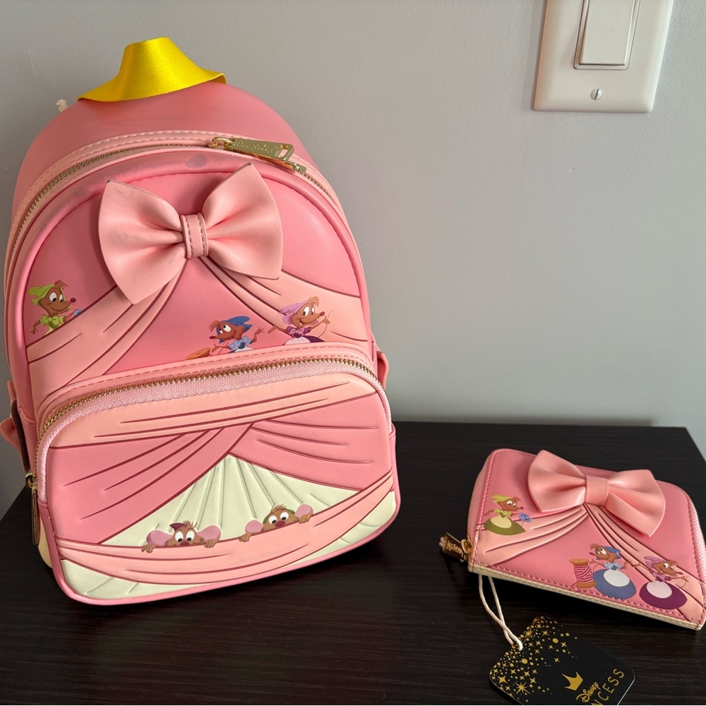 Lounge Fly - Cinderella Backpack and Wallet Set. NWT. Slight discoloration